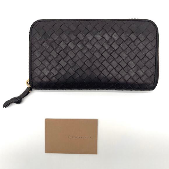 Bottega Veneta Handbags - BOTTEGA VENETA Intrecciato Woven Leather Zip-Around Long Wallet